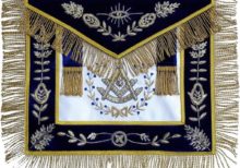 Masonic Grand Lodge Past Master Apron Hand Embroidered Bullion