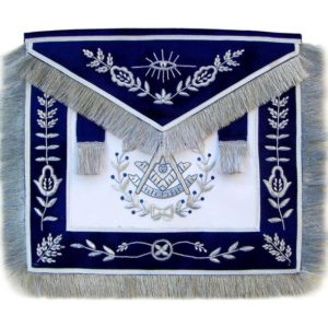 Masonic Blue Past Master Apron Bullion Hand Embroidered Vine Work