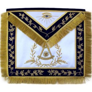 Masonic Past Master Apron Blue Hand Embroidered Golden Bullion