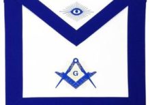 Masonic Blue Lodge Master Mason Apron Machine Embroidery Blue