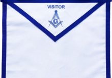 Masonic Blue Lodge White Cotton Duck Cloth Visitor Apron Printed