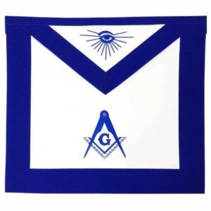 Masonic Blue Lodge Master Mason Apron Machine Embroidery Blue