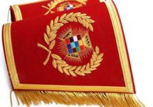Masonic Gauntlets Cuffs - Past High Priest PHP Embroidered With Fringe Features: Finest quality hand embroidery gauntlets Gauntlets listed