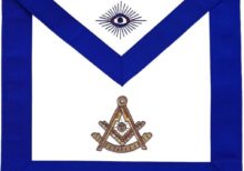 Masonic Blue Lodge Past Master Apron Golden Bullion Hand Embroidered