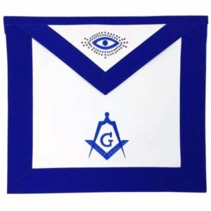 Masonic Blue Lodge Master Mason Apron Machine Embroidery Blue