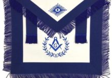 Masonic Blue Lodge Master Mason Apron Machine Embroidery with Fringe Navy