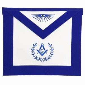 Masonic Blue Lodge Master Mason Apron Machine Embroidery Blue