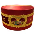 Royal Arch Grand Past High Priest PHP Bullion Hand Embroidered Cap Red