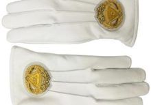 Soft Leather Masonic Gloves Grand Master Bullion Embroidery