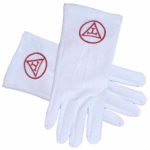 ROYAL ARCH - YORK RITE TRIPLE TAU RED Masonic Gloves