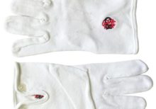 RAOB Red Black Machine Embroidery White Cotton Gloves