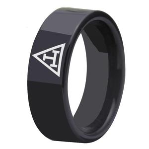 Royal Arch Black Pipe Masonic Ring Tungsten Ring Free Engraving