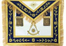 Masonic Blue Lodge Past Master Gold Machine Embroidery Apron