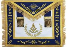 Masonic Blue Lodge Past Master Gold Machine Embroidery Freemasons Apron