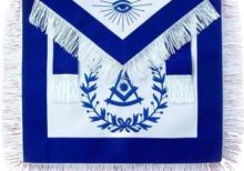 Masonic Past Master Blue With Wreath and Fringe Apron