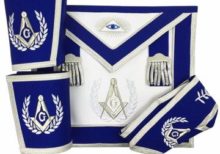 Blue Lodge Master Mason Apron Set Apron, Collar gauntlets (Cuffs)
