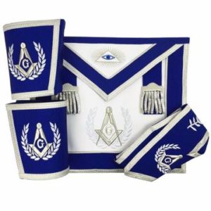 Blue Lodge Master Mason Apron Set Apron, Collar gauntlets (Cuffs)