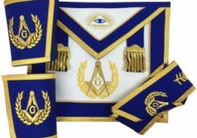 Blue Lodge Master Mason Apron Set Apron,Collar gauntlets (Cuffs)
