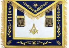 Masonic Blue Lodge G Master Mason Gold Machine Embroidery Apron