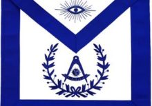 Masonic Past Master Apron With Wreath Blue