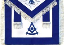 Masonic Past Master Apron Blue With White Fringe