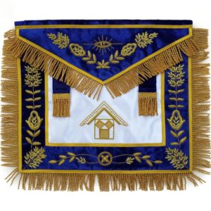 Masonic Past Master Apron Blue Bullion Hand Embroidered