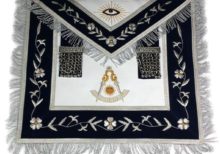 Masonic Past Master Apron Gold and Silver Hand Embroidery Apron