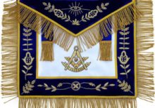 Masonic Past Master Apron Blue Hand Embroidered Bullion Vine Work