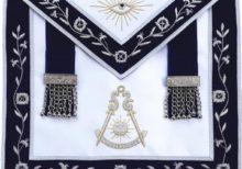 Masonic Past Master Bullion Apron Blue Hand Embroidered