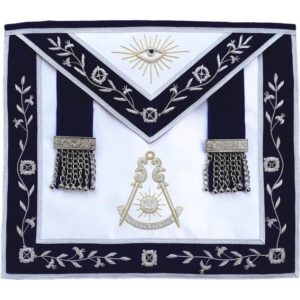 Masonic Past Master Bullion Apron Blue Hand Embroidered