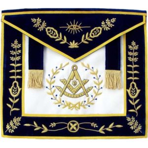 Masonic Blue Lodge Past Master Bullion Hand Embroidered Apron