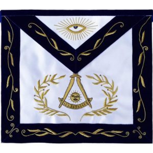 Masonic Blue Lodge Past Master Apron Bullion Hand Embroidered