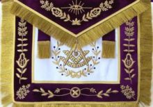 Masonic Grand Lodge Past Master Apron Hand Embroidered