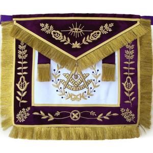 Masonic Grand Lodge Past Master Apron Hand Embroidered