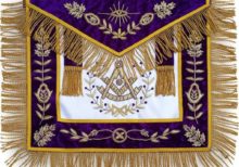Masonic Grand Lodge Past Master Apron Bullion Hand Embroidered