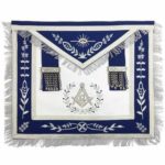 Masonic Blue Lodge Master Mason Silver Machine Embroidery Freemasons Apron