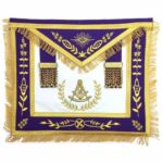 Masonic Blue Lodge Past Master Gold Machine Embroidery Purple Apron