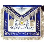 Masonic Past Master Apron Blue Silk Border Silver