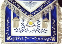 Masonic Past Master Apron Blue Silk Border Silver