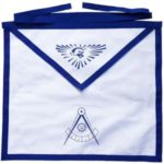 Masonic Blue Lodge White Cotton Duck Cloth Past Master Apron Printed