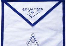 Masonic Blue Lodge White Cotton Duck Cloth Past Master Apron Printed