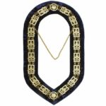 Past Master Square chain Collar - Gold/Silver on Blue + Free Case