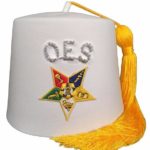 Order of the Eastern Star OES Rhinestone White Fez