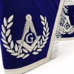 Masonic Gauntlets Cuffs - Embroidered With Fringe - Blue