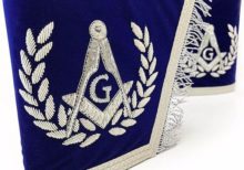 Masonic Gauntlets Cuffs - Embroidered With Fringe - Blue