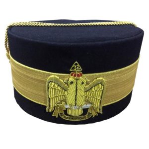 32nd Degree Scottish Rite Wings DOWN Black Cap Bullion Hand Embroidery