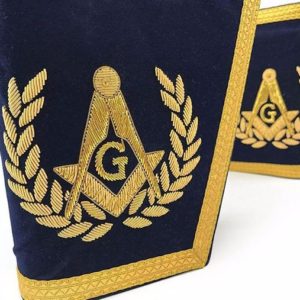 Masonic Gauntlets Cuffs - Embroidered - Navy Blue