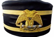 32nd Degree Wings DOWN Scottish Rite Cap Bullion Hand Embroidery