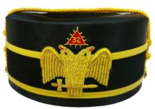 32nd Degree Scottish Rite Wings DOWN Double-Eagle Cap Bullion Hand Embroidery