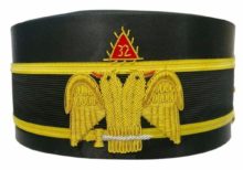32nd Degree Wings DOWN Scottish Rite Double-Eagle Cap Hand Embroidery Bullion